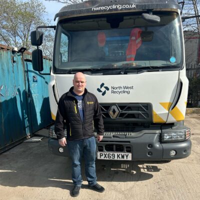 Alec our Transport Manager in front of one of many vehicles that he is in charge of!