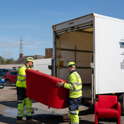 Man & Van Team Lifting into the Van - Waste Collection from North West Recycling