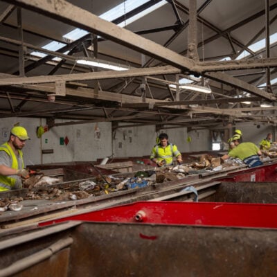 Recycling Operatives Picking on the Line