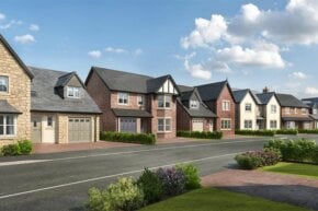 A render of new-built family homes