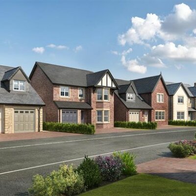 A render of new-built family homes