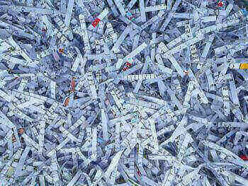 A close up of shredded paper