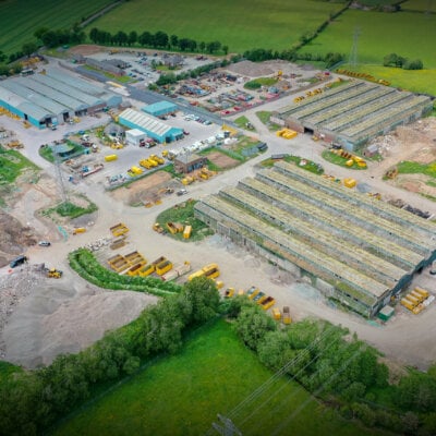 Overhead drone shot of the North West Recycling facility